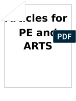 Articles For PE and Arts