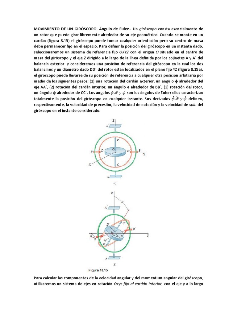 MOVIMIENTO DE UN GIRÓSCOPO Giroscopio Rotación