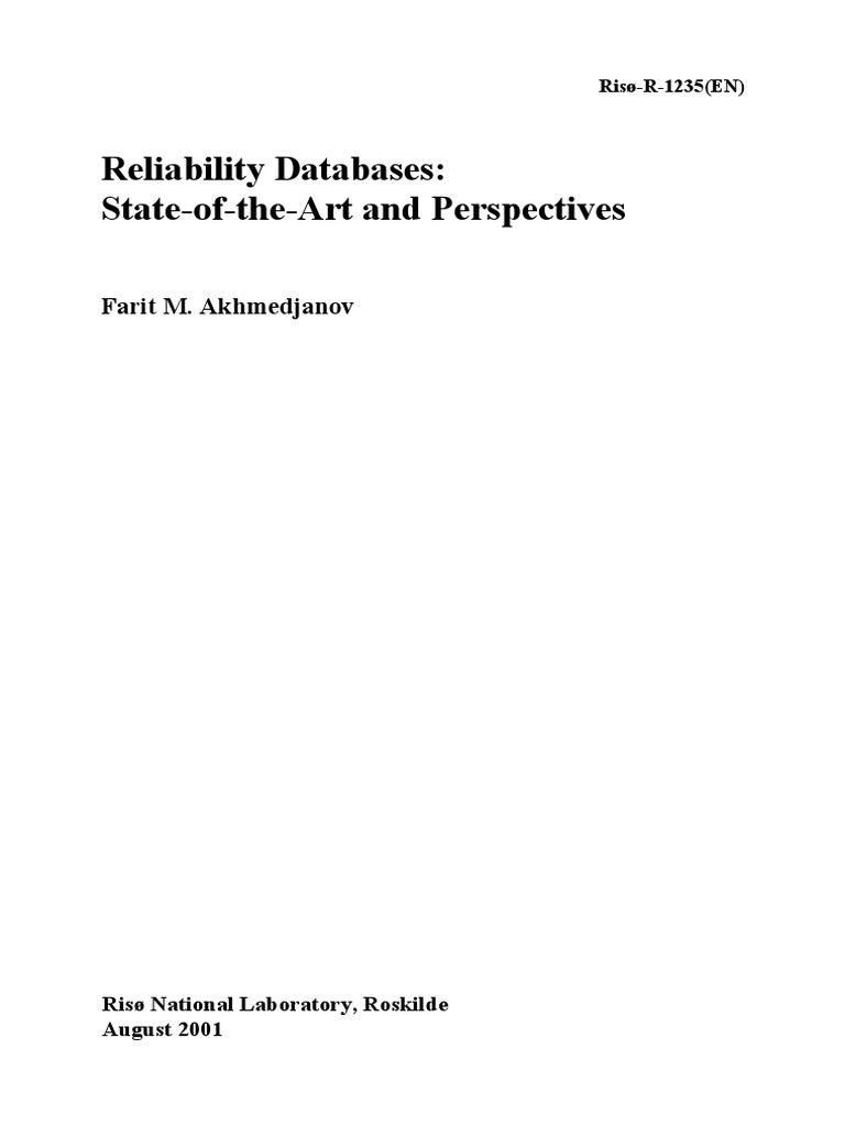 08 - Reliability Databases State of Art | PDF | Reliability Engineering ...