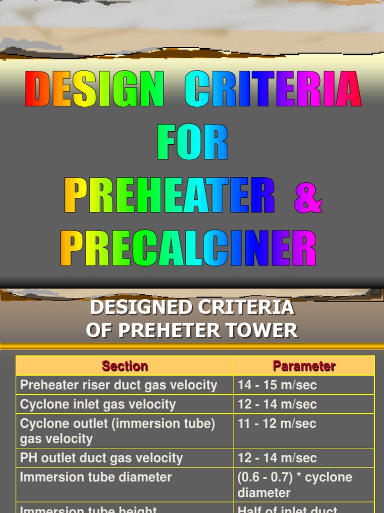 Preheater and Precaliner Design Criteria | PDF