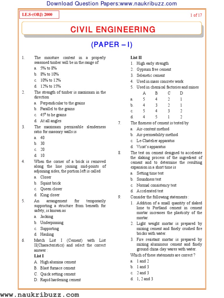 SSC Junior Engineer Question Papers For Mechanical | PDF | Truss ...