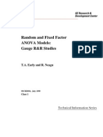 Random and Fixed Factor ANOVA Models - Gauge R&R Studies