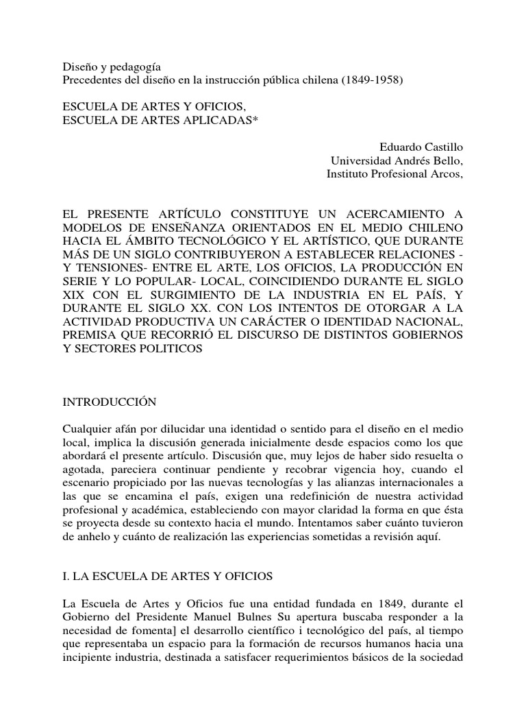 E.castillo.escuela de Artes y Oficios | Movimiento de Artes y Oficios