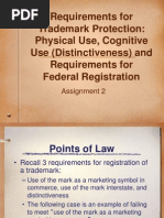 Requirements For Trademark Protection: Physical Use, Cognitive Use (Distinctiveness) and Requirements For Federal Registration