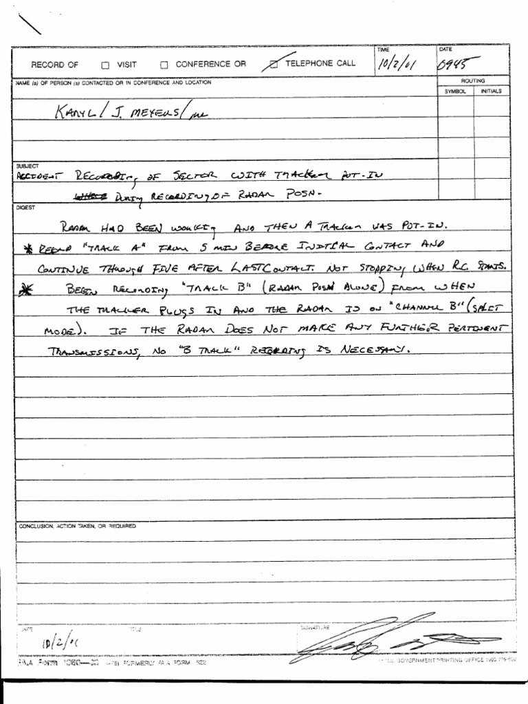 September 11, 2001 Radar Data Record | PDF | Aviation Safety | Aviation