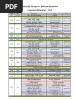 PESCA DESPORTIVA - CALENDÁRIO 2013