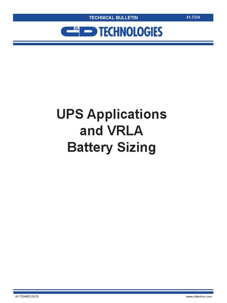 UPS & Battery Sizing PDF Battery (Electricity) Power Inverter