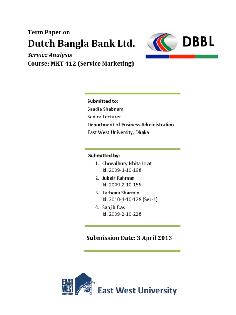 Report on Dutch Bangla Bank | Banks | Credit (Finance)