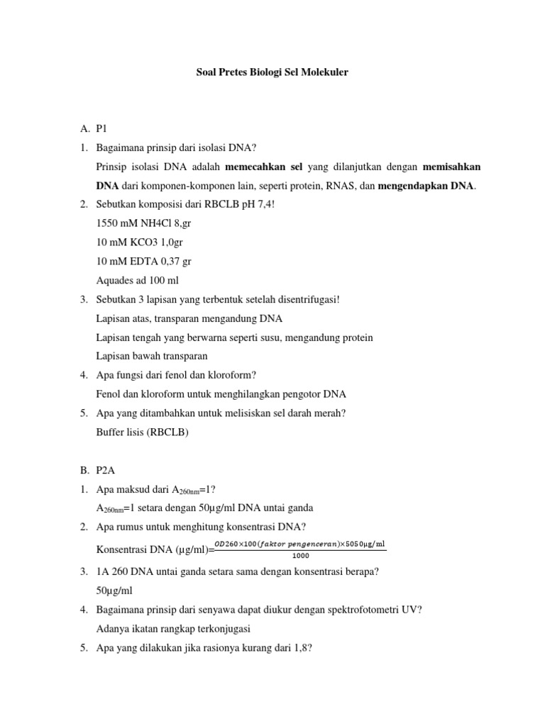Contoh Pertanyaan Majemuk Soal Biologi