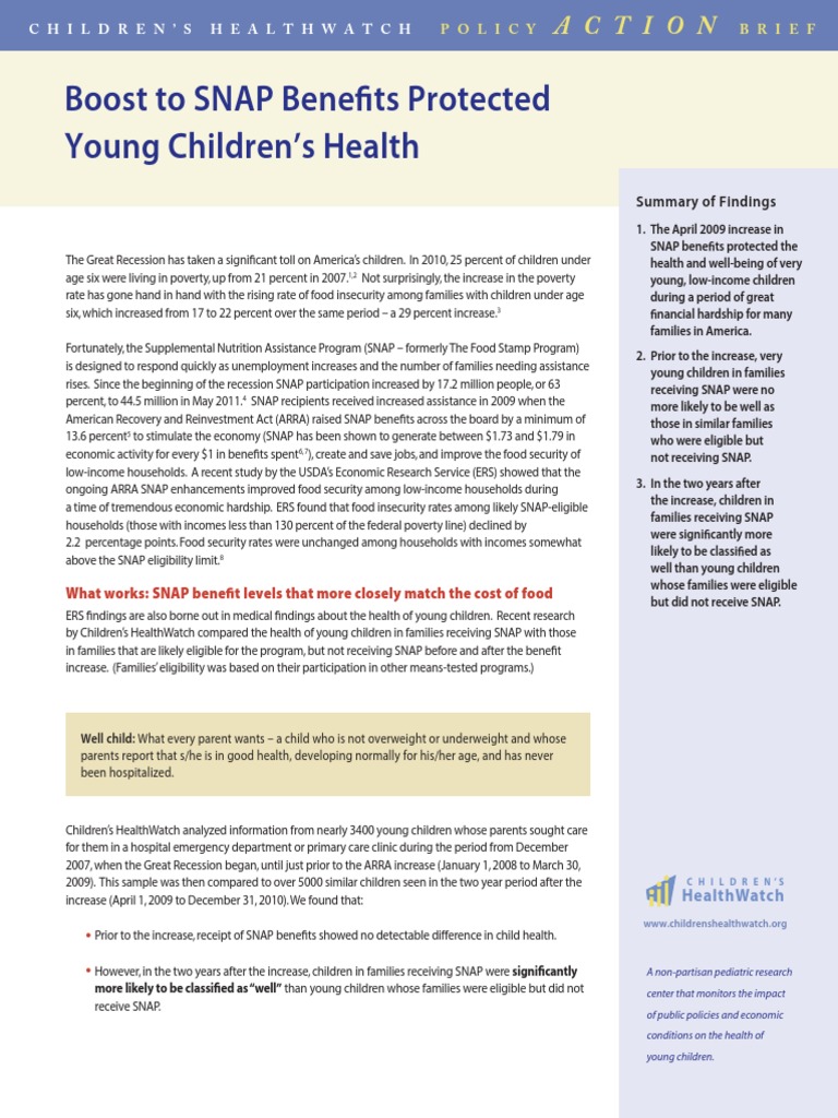 Snap Increase Brief Oct11 | PDF | Supplemental Nutrition Assistance ...