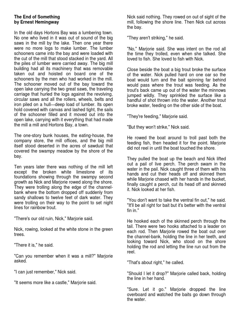 Ernest hemingway writing style in another country image