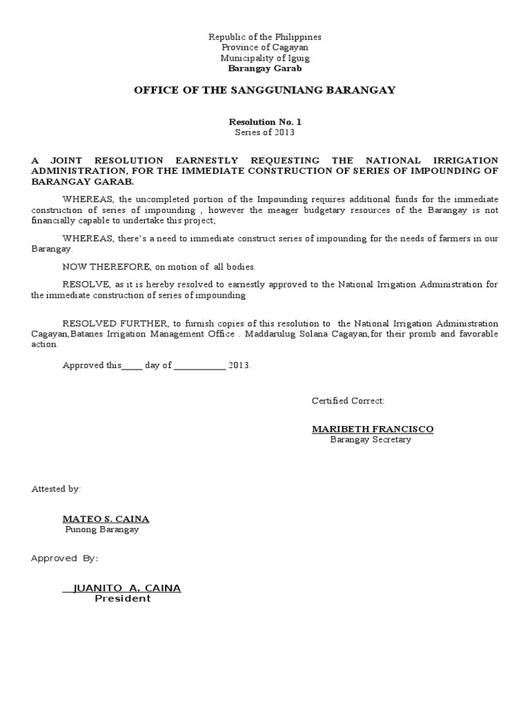 Resolution Drainage Canal PDF