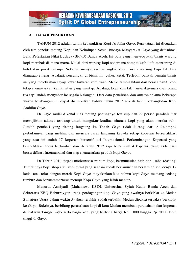 Proposal Kopi Gayo Recomposisi