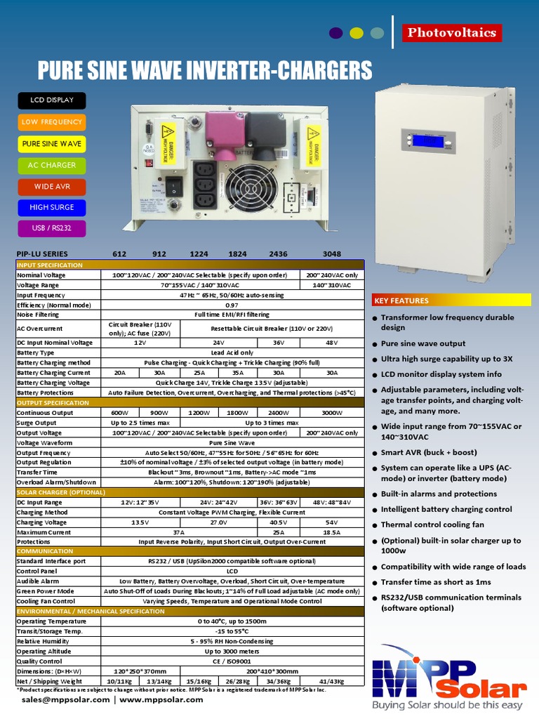 High Surge Pure Sine Wave Inverter | PDF | Battery Charger | Power Inverter
