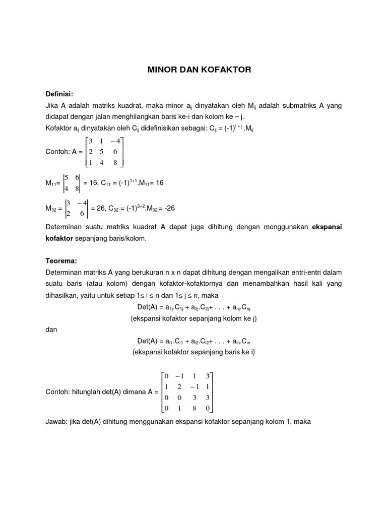 Minor Dan Kofaktor | PDF