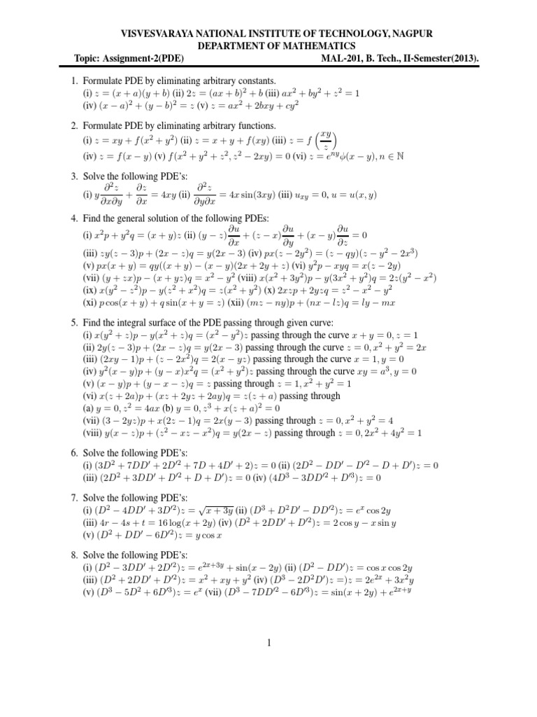 Pde Assingment 2 13 Pdf
