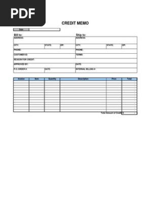 Credit Memo