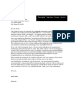 Sample Teacher Cover Letter