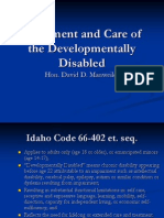 Treatment and Care of The Developmentally Disabled