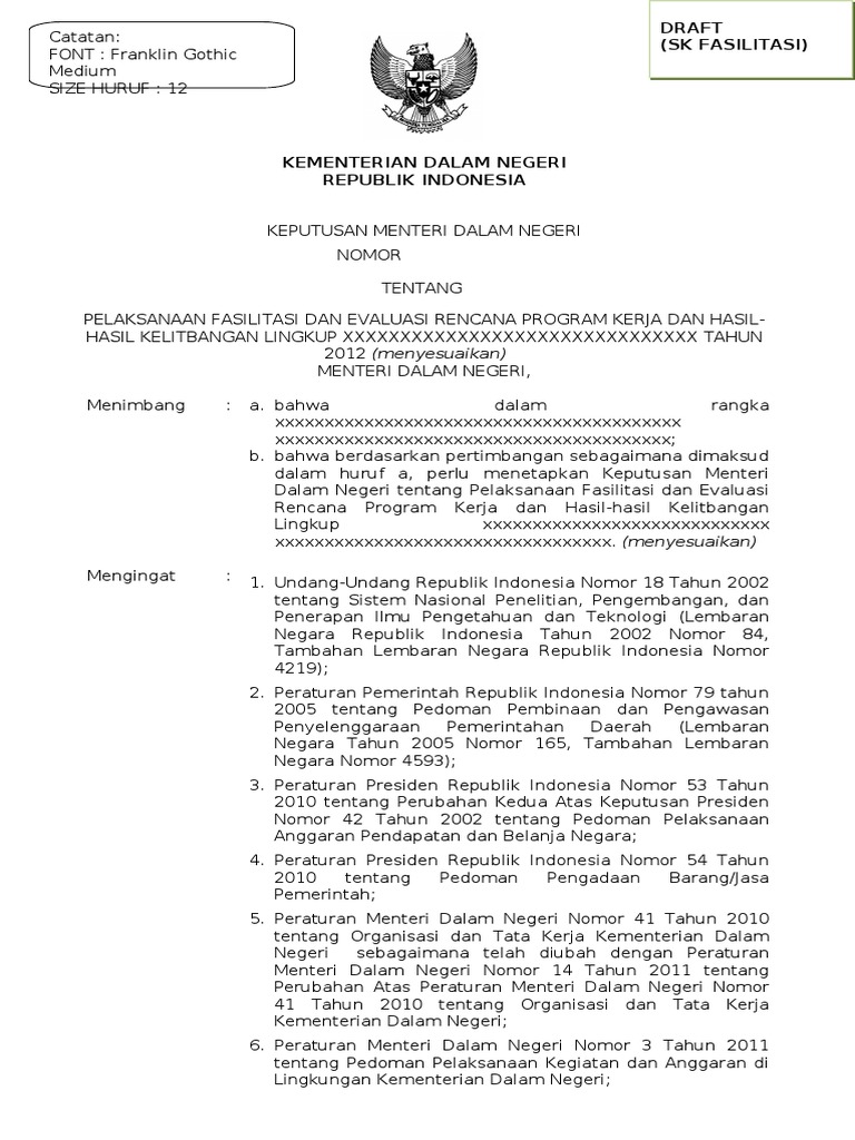 CONTOH SK Tim Fasilitasi Dan Evaluasi