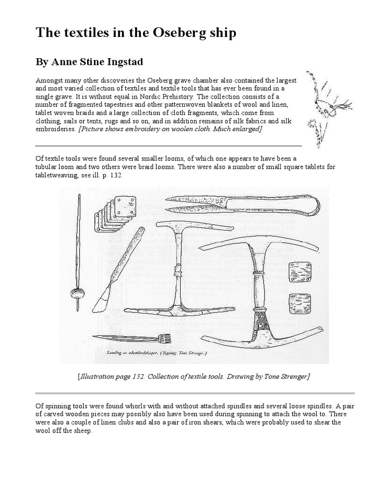 Oseberg Ship Textiles Overview | PDF | Textiles | Weaving