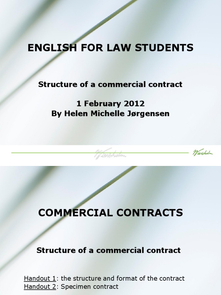 Week. 2 - Structure of A Commercial Contract | Download Free PDF ...