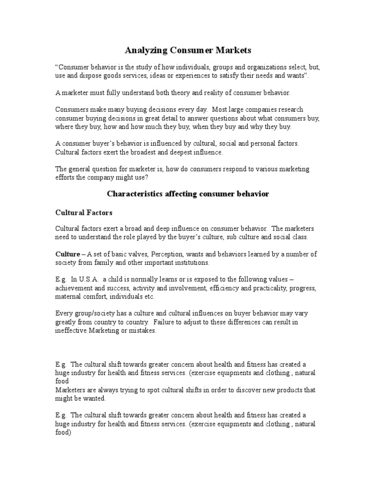 Understanding Consumer Behavior Analysis | PDF | Consumer Behaviour ...
