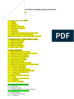 Temario para El Proyecto Final de Formulación de Proyectos