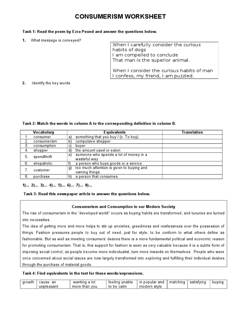 Understanding Consumerism Concepts | PDF | Social Science | Foreign ...