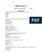 Objective Test - 1: TOPIC: 1. Respiratory System 2. Circulatory System MM:50