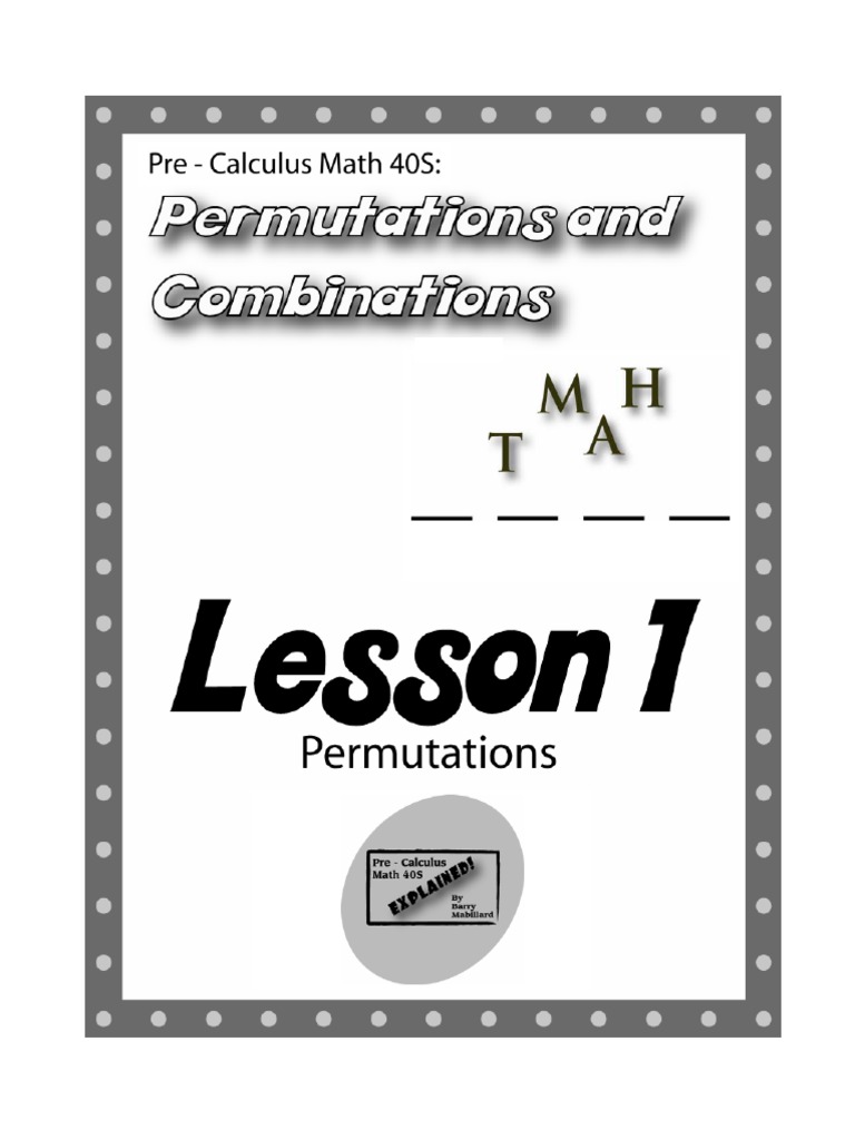 Permutations & Combinations Overview | PDF | Permutation | Consonant