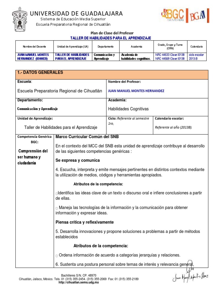 1 Taller de Habilidades Para El Aprendizaje Aprendizaje