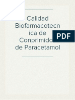 Calidad Biofarmacotecnica de Conprimidos de Paracetamol