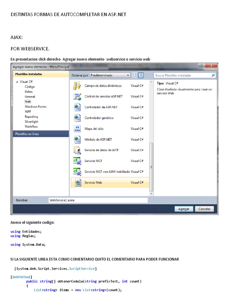 Distintas Formas de Autocompletar en ASP | PDF | ciberespacio | La ...