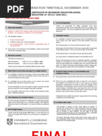 Download CIE Examinations OctoberNovember 2009 Timetable by tehriddler SN18683259 doc pdf