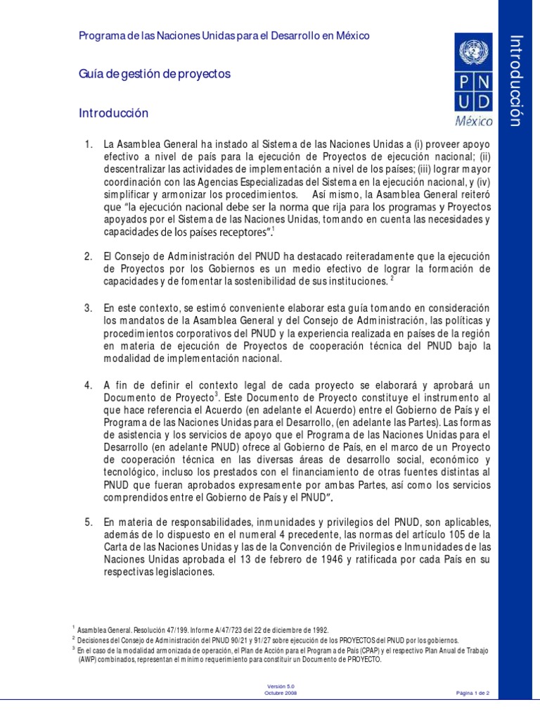 Introduccion | PDF | Programa de las Naciones Unidas para el Desarrollo ...