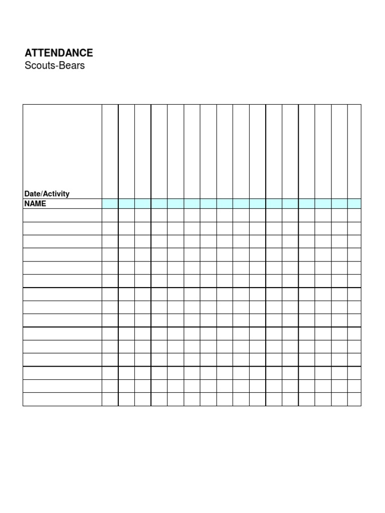 Scouts attendance pdf