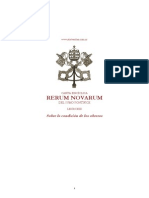 Carta Encíclica Rerum Novarum (Sobre La Condición de Los Obreros)