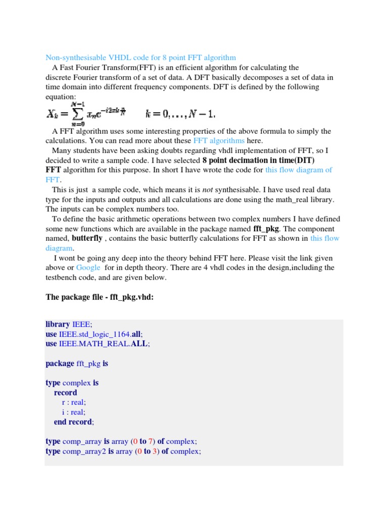 VHDL Code for 8-Point FFT Butterfly | PDF | Fast Fourier Transform ...