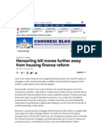 Hensarling Bill Moves Further Away from Housing Finance Reform