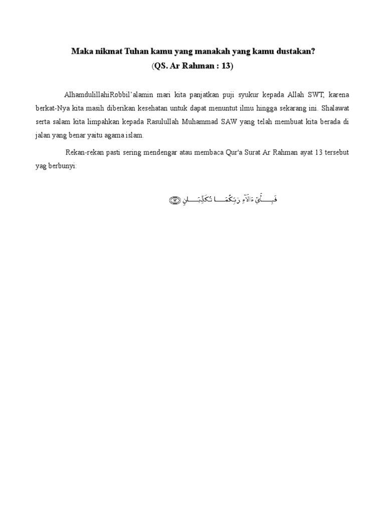 Download 62+ Contoh Surat Ar Rahman Maka Nikmat Tuhan Gratis