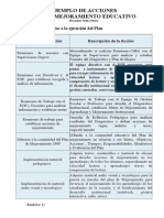 Ejemplos de Acciones de Lenguaje-Plan de Mejoramiento Educativo