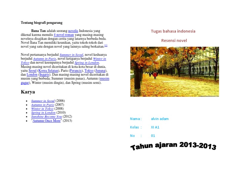 Tentang Biografi Pengarang Ilana Tan Adalah Seorang Novelis Indonesia Yang Dikenal Karena Menulis 4 Novel Roman