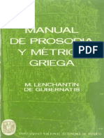 Lenchantin de Gubernantis M Manual de Prosodia y Metrica Griega