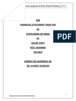 Financial Statement Analysis of State Bank of India 2013 by AKASH DIXIT NIILM CMS Greater Noida