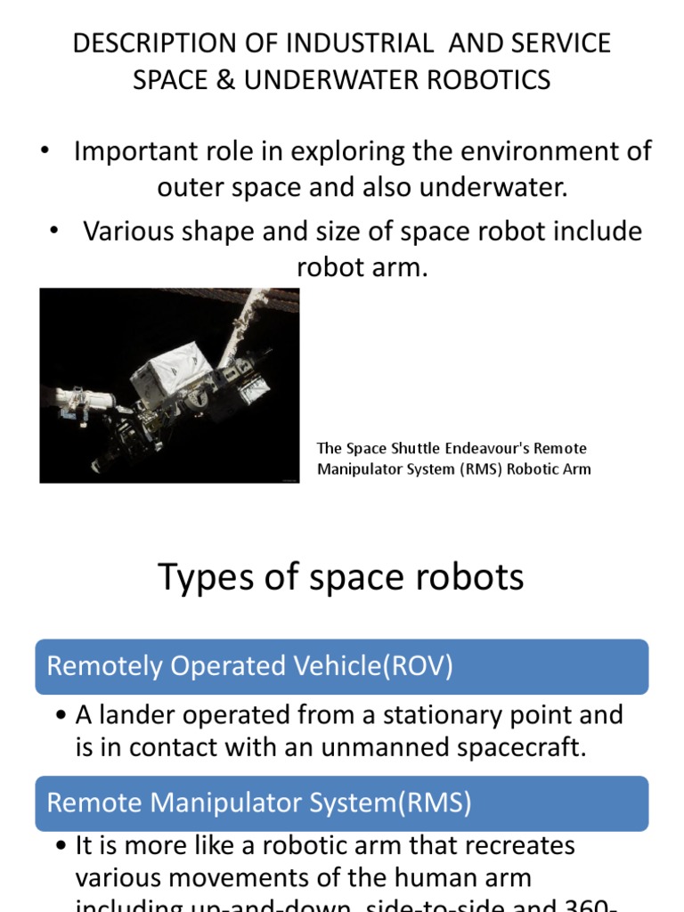 Types of Space and Underwater Robots | PDF | Science & Mathematics ...