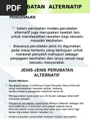 Kebaikan Perubatan Alternatif Pdf