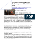 Vizita Șefului Guvernului de La Beijing În România, Prima După 19 Ani A Unui Premier Al Consiliului de Stat Al R.P. Chineze