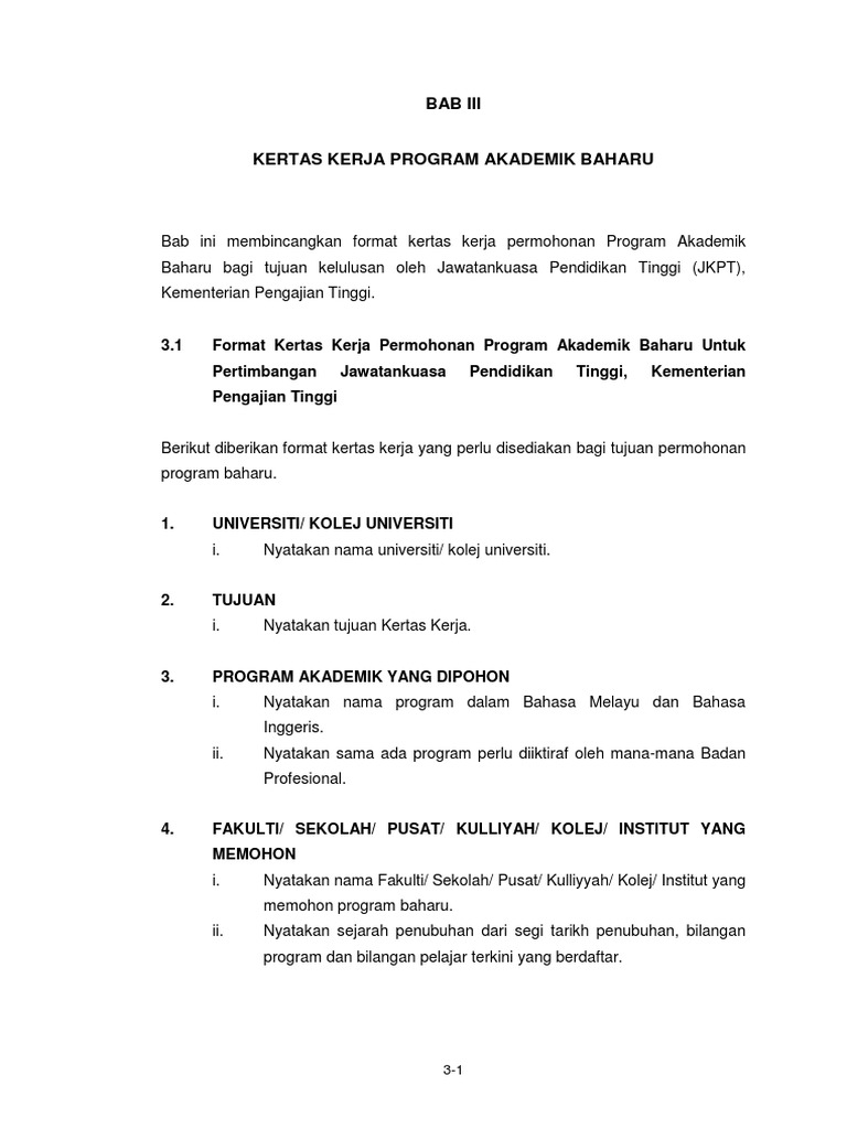 Bab 3 Program Akademik Baharu Pdf