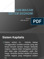 Macam-macam Sistem Ekonomi